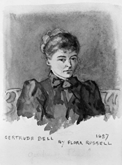 GERTRUDE BELL (1868-1926). Arabist, adventurer and archaeologist. Watercolor, 1887 GERTRUDE BELL (1868-1926). Arabist, adventurer and archaeologist. Watercolor, 1887