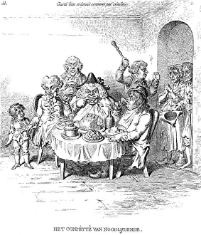GILLRAY: CHARITY, 1796. Charity Begins at Home. Etching, 1796 GILLRAY: CHARITY, 1796. Charity Begins at Home. Etching, 1796