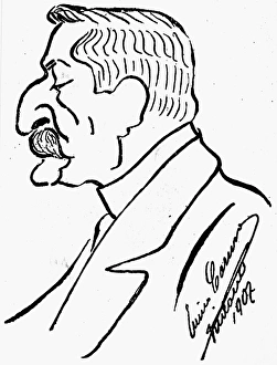 GIOVANNI VERGA (1840-1922). Italian writer. Caricature, 1907, by Enrico Caruso GIOVANNI VERGA (1840-1922). Italian writer. Caricature, 1907, by Enrico Caruso