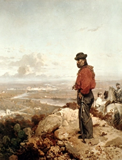 GIUSEPPE GARIBALDI. (1807-1882). Italian nationalist and military leader before Capua GIUSEPPE GARIBALDI. (1807-1882). Italian nationalist and military leader before Capua