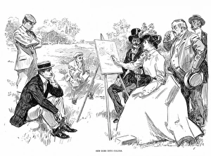 She Goes Into Colors. Pen and ink drawing by Charles Dana Gibson, 1901 She Goes Into Colors. Pen and ink drawing by Charles Dana Gibson, 1901