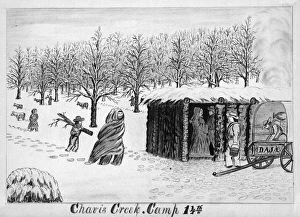 GOLD RUSH, 1859. Daniel Jenks party at the campsite identified by the artist as GOLD RUSH, 1859. Daniel Jenks party at the campsite identified by the artist as