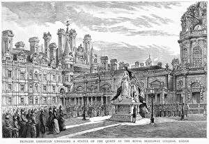 GOLDEN JUBILEE, 1887. Princess Christian unveiling a statue of her mother, Queen Victoria
