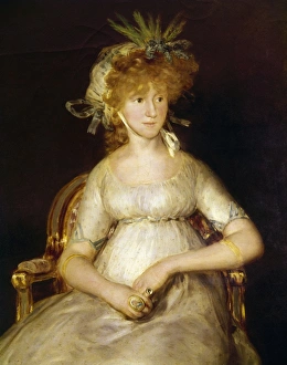 GOYA: CONDESA, 1808. The Countess of Chinchon. Detail of an oil on canvas, 1808 GOYA: CONDESA, 1808. The Countess of Chinchon. Detail of an oil on canvas, 1808
