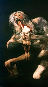 Saturn Collection: GOYA: SATURN, 1819-23. Saturn Devouring a Son. Oil by Francisco Goy, 1819-23