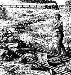 GRANGE CARTOON, 1873. The Grange Awakening the Sleepers. American cartoon, 1873 GRANGE CARTOON, 1873. The Grange Awakening the Sleepers. American cartoon, 1873
