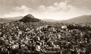 GREECE: ATHENS, c1905. Panoramic view of the city of Athens, Greece. Greek postcard GREECE: ATHENS, c1905. Panoramic view of the city of Athens, Greece. Greek postcard