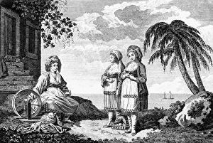 GREECE: IOS, c1790. Woman of the Greek island of Ios, one of the Cyclades in the Aegean GREECE: IOS, c1790. Woman of the Greek island of Ios, one of the Cyclades in the Aegean