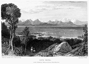 GREECE: LEVKAS, 1832. View of the Greek island of Levkas, in the Ionian Sea GREECE: LEVKAS, 1832. View of the Greek island of Levkas, in the Ionian Sea