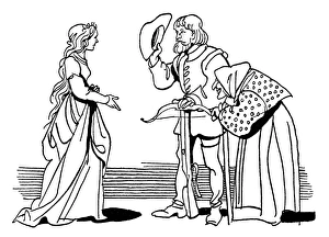 GRIMM: THE SIX SWANS. Drawing by Fritz Kredel for the fairy tale by the Brothers Grimm GRIMM: THE SIX SWANS. Drawing by Fritz Kredel for the fairy tale by the Brothers Grimm