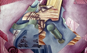 GRIS: VIOLIN AND GLASS. Oil on canvas, by Juan Gris GRIS: VIOLIN AND GLASS. Oil on canvas, by Juan Gris