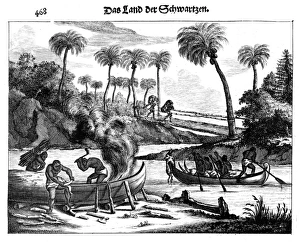 GUINEA: SHIPBUILDING, 1686. Shipbuilding in Guinea GUINEA: SHIPBUILDING, 1686. Shipbuilding in Guinea