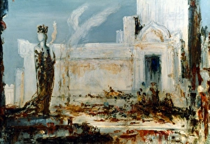 GUSTAVE MOREAU: HELENE. Helene a la porte Scee. Oil on canvas GUSTAVE MOREAU: HELENE. Helene a la porte Scee. Oil on canvas