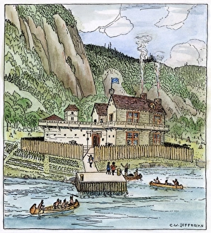 HABITATION OF QUEBEC, 1608. Drawing by Charles W HABITATION OF QUEBEC, 1608. Drawing by Charles W