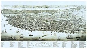 HALIFAX: MAP, 1879. Birds eye view of Halifax, Nova Scotia HALIFAX: MAP, 1879. Birds eye view of Halifax, Nova Scotia