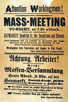 Handbill in English and in German calling the mass meeting at Haymarket Square, Chicago Handbill in English and in German calling the mass meeting at Haymarket Square, Chicago