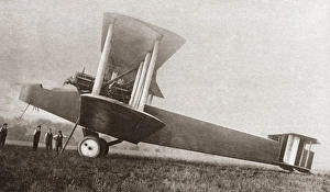 The Handley-Page Type O biplane bomber used by the British during World War I. Photograph The Handley-Page Type O biplane bomber used by the British during World War I. Photograph
