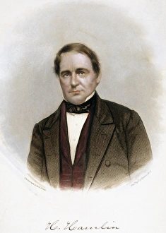 HANNIBAL HAMLIN (1809-1891). American politician. Colored steel engraving after a HANNIBAL HAMLIN (1809-1891). American politician. Colored steel engraving after a