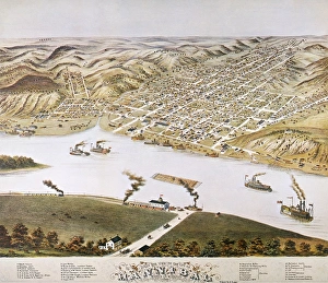 HANNIBAL, MISSOURI, 1869. The birthplace of Mark Twain, showing steamboats HANNIBAL, MISSOURI, 1869. The birthplace of Mark Twain, showing steamboats