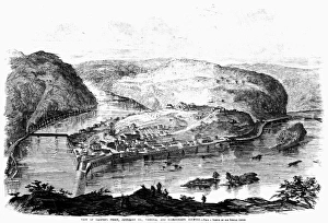 HARPER'S FERRY, 1859. View of Harpers Ferry, Virginia (now West Virginia) at the HARPER'S FERRY, 1859. View of Harpers Ferry, Virginia (now West Virginia) at the