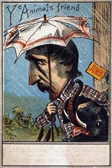 HENRY BERGH (1811-1888). American reformer. Caricatured on a merchants trade card, 1882 HENRY BERGH (1811-1888). American reformer. Caricatured on a merchants trade card, 1882