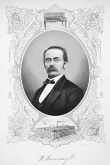 HENRY ENGELHARD STEINWAY (1797-1871). German-born American piano manufacturer. Steel engraving, American, 1896 HENRY ENGELHARD STEINWAY (1797-1871). German-born American piano manufacturer. Steel engraving, American, 1896