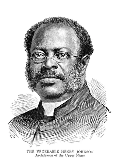 HENRY JOHNSON (1840-1901). Archdeacon of the Upper Niger. Engraving, English, 1885 HENRY JOHNSON (1840-1901). Archdeacon of the Upper Niger. Engraving, English, 1885