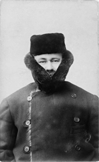 HERMAN HOLLERITH (1860-1929). American inventor. Photographed, c1905, in fur jacket HERMAN HOLLERITH (1860-1929). American inventor. Photographed, c1905, in fur jacket