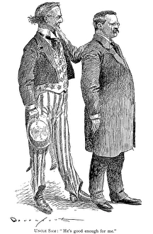 Hes Good Enough For Me. American cartoon by Homer Davenport, 1904 Hes Good Enough For Me. American cartoon by Homer Davenport, 1904
