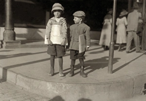 HINE: NEWSBOYS, 1913. Odell McDuffy and Sam Stillman, 6-year-old newsboys in Dallas, Texas HINE: NEWSBOYS, 1913. Odell McDuffy and Sam Stillman, 6-year-old newsboys in Dallas, Texas