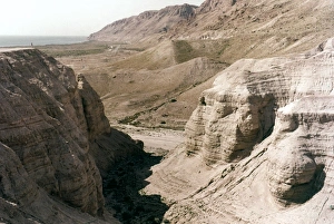 HOLY LAND: QUMRAN CAVES Exterior of the Qumran caves, in which the Dead Sea Scrolls HOLY LAND: QUMRAN CAVES Exterior of the Qumran caves, in which the Dead Sea Scrolls