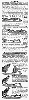 ICE SKATES, 1899. Advertised in the Montgomery Ward catalogue ICE SKATES, 1899. Advertised in the Montgomery Ward catalogue