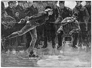 ICE SKATING, 1884. Extraordinary skating - Mr. Axel Paulsen at the Washington Park Rink ICE SKATING, 1884. Extraordinary skating - Mr. Axel Paulsen at the Washington Park Rink