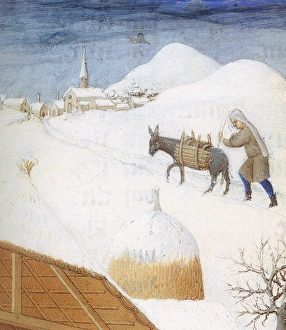Detail of an illumination from the 15th century manuscript of the 'Tres Riches Heures Detail of an illumination from the 15th century manuscript of the 'Tres Riches Heures