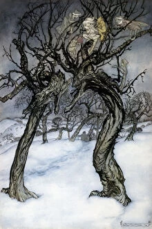1921 Gallery: Illustration by Arthur Rackham for A Dish of Apples, by Eden Phillpotts, 1921