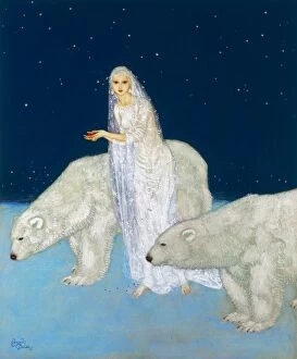 Illustration by Edmond Dulac for The Dreamer of Dreams, by Queen Marie of Romania. Watercolor and gouache, 1915