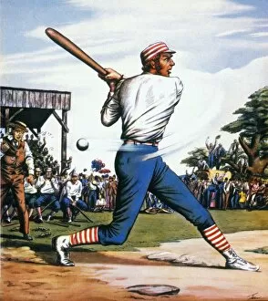 Illustration by Edward Wilson for the poem Casey at the Bat, 1888, by Ernest Lawrence Thayer