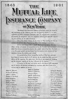 INSURANCE ADVERTISEMENT. American magazine advertisement for the Mutual Life Insurance INSURANCE ADVERTISEMENT. American magazine advertisement for the Mutual Life Insurance