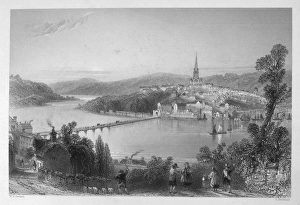 Londonderry River Foyle Print, Steel Engraving c1840
