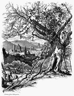 ITALY: FLORENCE, c1875. View from Bellosguardo, a hill outside Florence, Italy ITALY: FLORENCE, c1875. View from Bellosguardo, a hill outside Florence, Italy