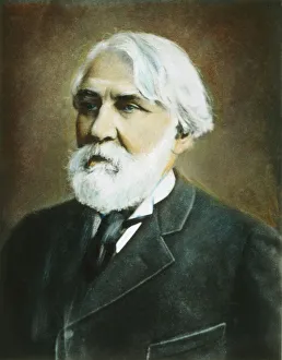 IVAN SERGEEVICH TURGENEV (1818-1883). Russian writer: oil over a photograph, n.d IVAN SERGEEVICH TURGENEV (1818-1883). Russian writer: oil over a photograph, n.d