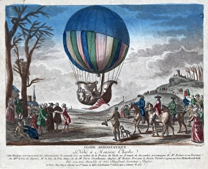 Jacques Alexandre Cesar Charles departing Nesle, France, after the landing of the Jacques Alexandre Cesar Charles departing Nesle, France, after the landing of the