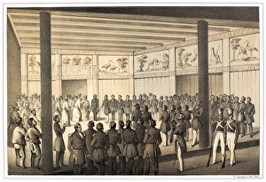 JAPAN: RECEPTION, c1860. Reception at the Castle of Shui, Japan. Lithograph, c1860 JAPAN: RECEPTION, c1860. Reception at the Castle of Shui, Japan. Lithograph, c1860
