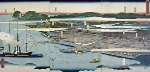 JAPAN: YOKOHAMA, 1861. View of the harbor at Yokohama JAPAN: YOKOHAMA, 1861. View of the harbor at Yokohama