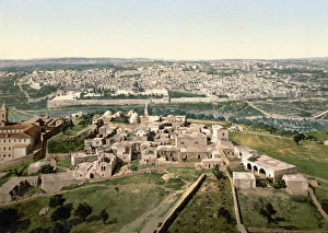 JERUSALEM, c1900. View of Jerusalem from the Mount of Olives. Photochrome, c1900 JERUSALEM, c1900. View of Jerusalem from the Mount of Olives. Photochrome, c1900