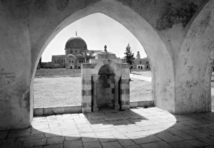 JERUSALEM: DOME OF THE ROCK. A small shrine before the Dome of the Rock, on the JERUSALEM: DOME OF THE ROCK. A small shrine before the Dome of the Rock, on the