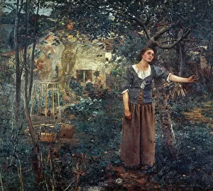 Haunted Gallery: JOAN OF ARC (c1412-1431). French national heroine. Oil on canvas, 1879, by Jules Bastien-Lepage