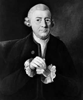 JOHN BASKERVILLE (1706-1775). English printer, papermaker, and typographer. Painting JOHN BASKERVILLE (1706-1775). English printer, papermaker, and typographer. Painting