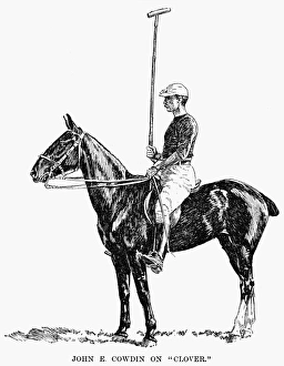 John E. Cowdin on Clover. Line drawing, American John E. Cowdin on Clover. Line drawing, American
