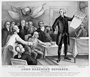 Second Continental Congress Collection: John Hancocks Defiance. Lithograph, 1876, by Currier & Ives